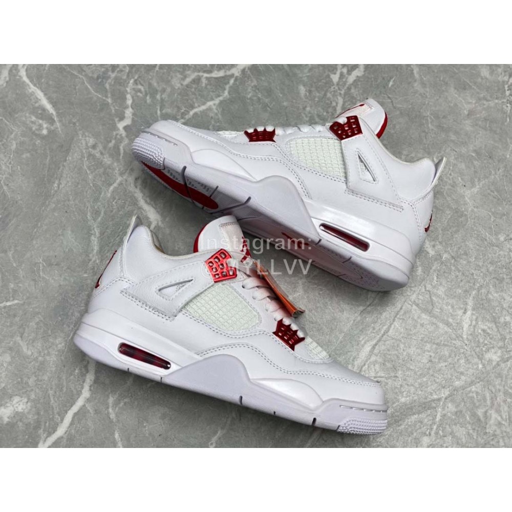 Nike Air Jordan 4 Sneakers For Men White Red