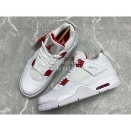 Nike Air Jordan 4 Sneakers For Men White Red