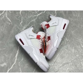 Nike Air Jordan 4 Sneakers For Men White Red