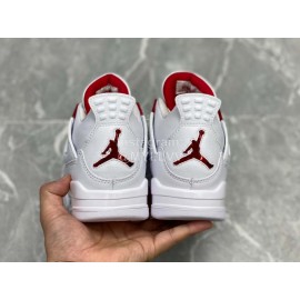Nike Air Jordan 4 Sneakers For Men White Red