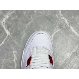 Nike Air Jordan 4 Sneakers For Men White Red