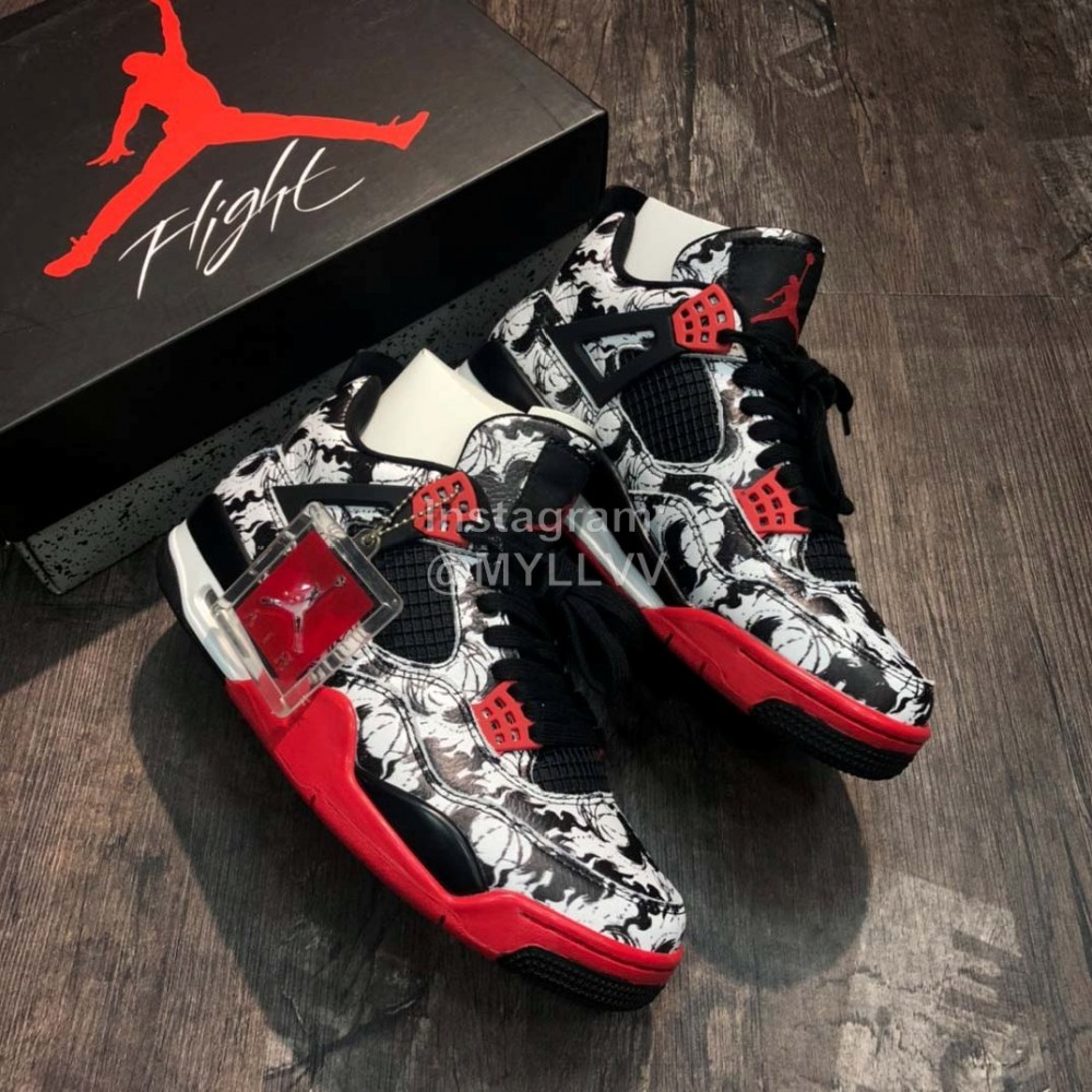 Nike Air Jordan 4 Tattoo Basketball Shoes For Men