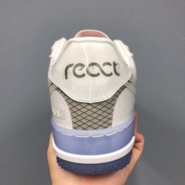 Nike Air Force 1 React Qs Light Bone Sneakers For Men And Women 