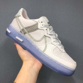 Nike Air Force 1 React Qs Light Bone Sneakers For Men And Women 