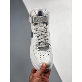 Nike Air Force 1 Fashion High Top Sneakers For Men And Women Silver