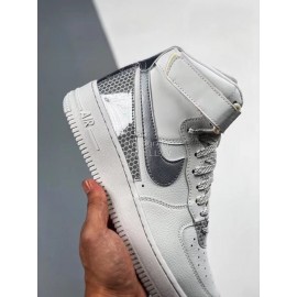 Nike Air Force 1 Fashion High Top Sneakers For Men And Women Silver