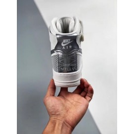 Nike Air Force 1 Fashion High Top Sneakers For Men And Women Silver