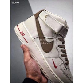Nike Air Force 1 Fashion High Top Sneakers For Men And Women Coffee
