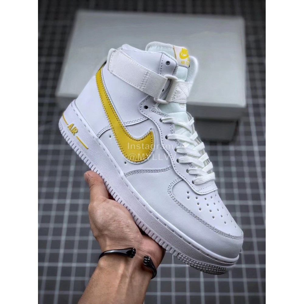 Nike Air Force 1 Fashion High Top Sneakers For Men And Women Yellow