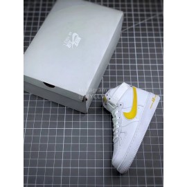 Nike Air Force 1 Fashion High Top Sneakers For Men And Women Yellow
