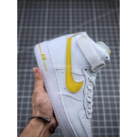 Nike Air Force 1 Fashion High Top Sneakers For Men And Women Yellow