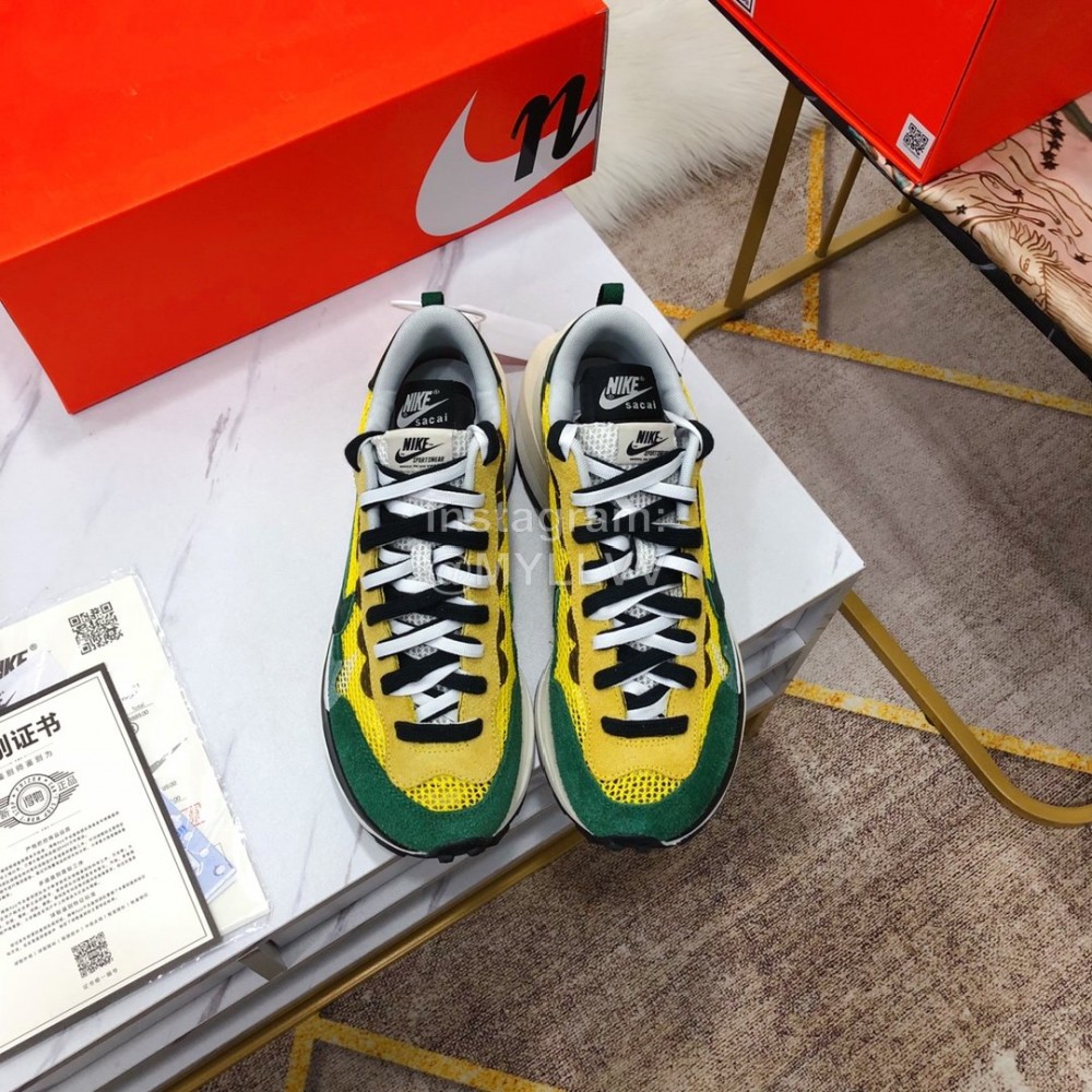 Sacai Co Branded Nike Dnoble Swoosh Logo Sneakers For Men And Women Yellow