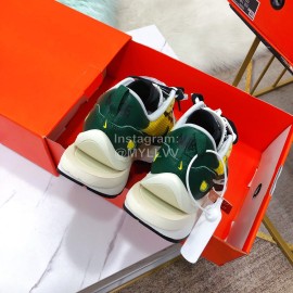 Sacai Co Branded Nike Dnoble Swoosh Logo Sneakers For Men And Women Yellow