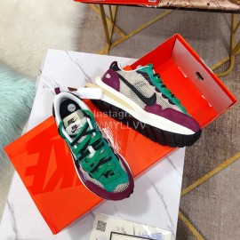 Sacai Co Branded Nike Dnoble Swoosh Logo Sneakers For Men And Women Green