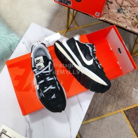 Sacai Co Branded Nike Dnoble Swoosh Logo Sneakers For Men And Women Black