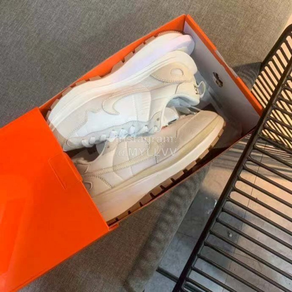 Sacai Co Branded Nike Dnoble Swoosh Logo Sneakers For Men And Women White