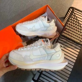 Sacai Co Branded Nike Dnoble Swoosh Logo Sneakers For Men And Women White