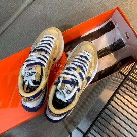 Sacai Co Branded Nike Dnoble Swoosh Logo Sneakers Yellow For Men And Women