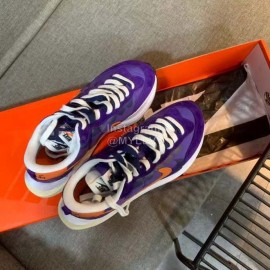 Sacai Co Branded Nike Dnoble Swoosh Logo Sneakers For Men And Women Purple