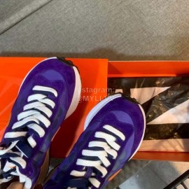 Sacai Co Branded Nike Dnoble Swoosh Logo Sneakers For Men And Women Purple