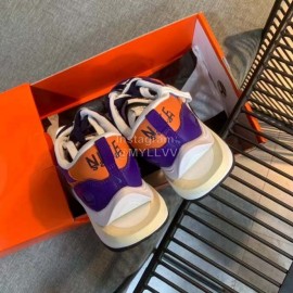 Sacai Co Branded Nike Dnoble Swoosh Logo Sneakers For Men And Women Purple