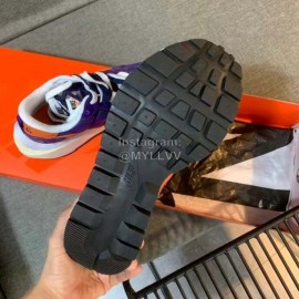 Sacai Co Branded Nike Dnoble Swoosh Logo Sneakers For Men And Women Purple
