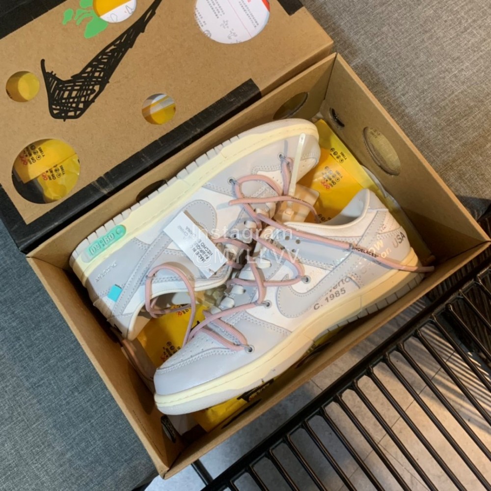 Nike Sb Dunk Off White Sneakers For Men And Women Pink