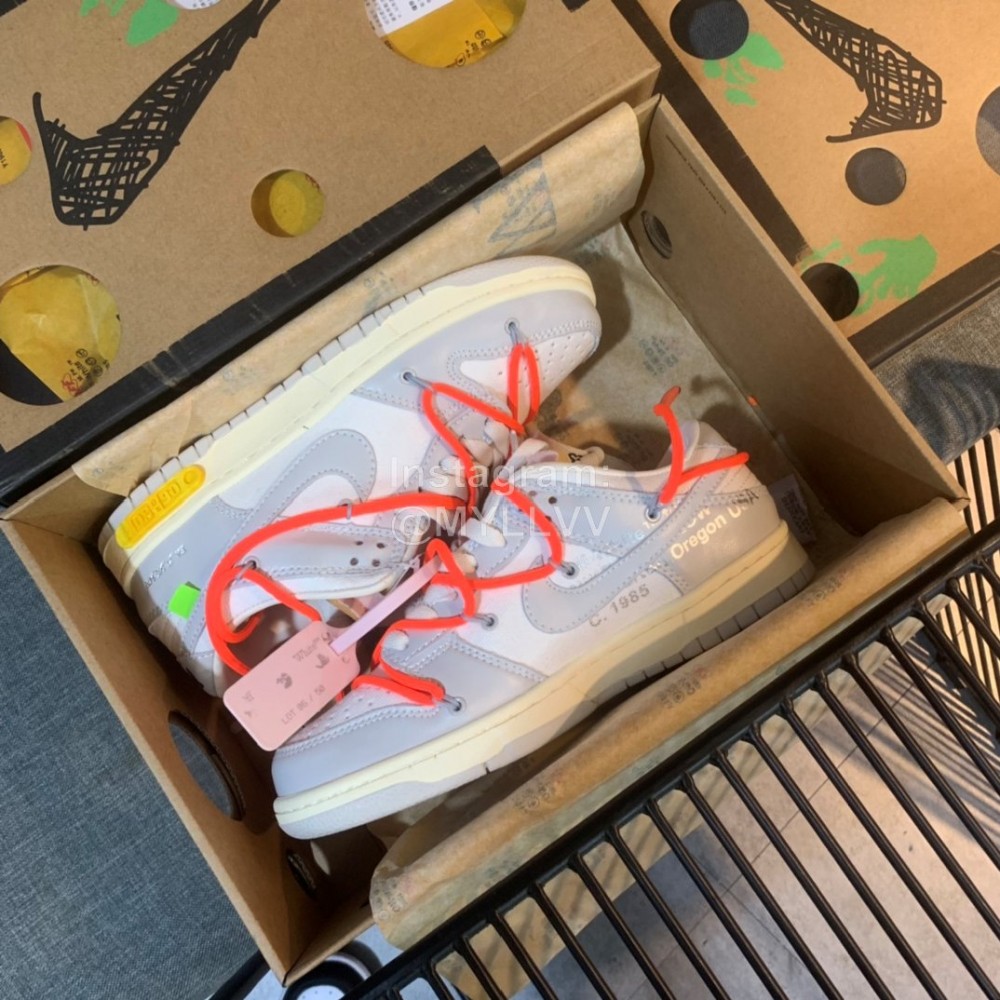 Nike Sb Dunk Off White Sneakers For Men And Women Orange