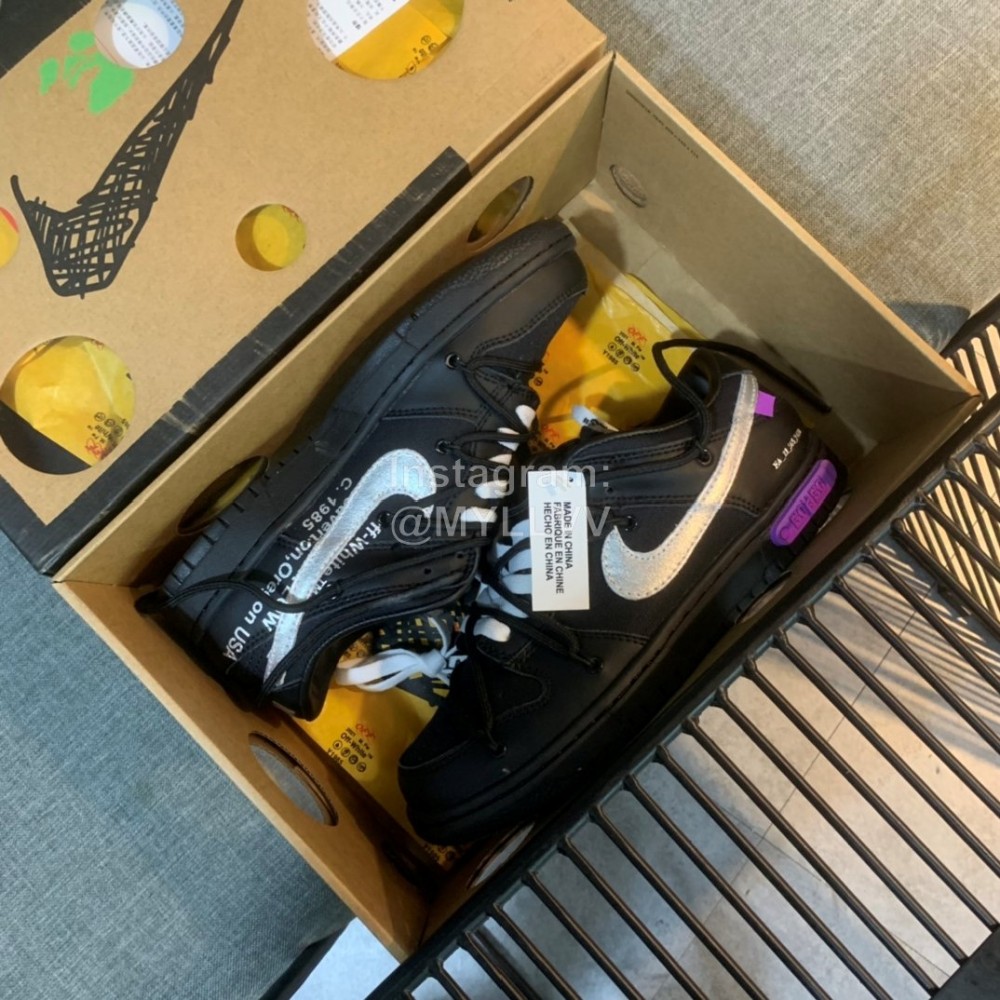 Nike Sb Dunk Off White Sneakers For Men And Women Black