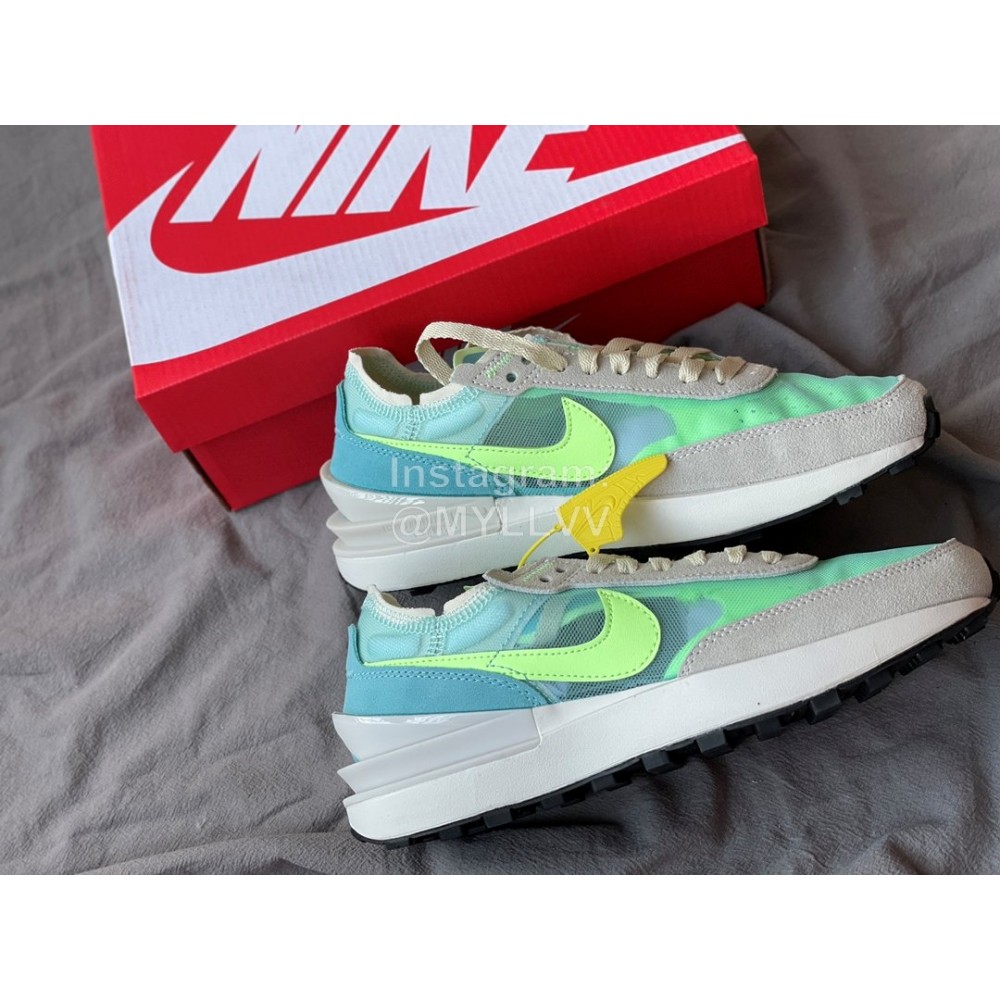 Nike Waffle Oneummit White Waffle Sneakers For Women Green