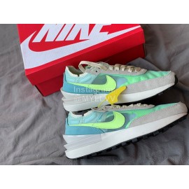 Nike Waffle Oneummit White Waffle Sneakers For Women Green