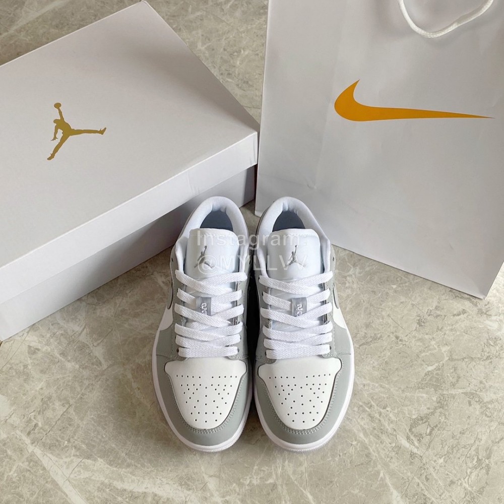Nike Air Jordan 1 Low Wolf Grey Sneakers For Men And Women 