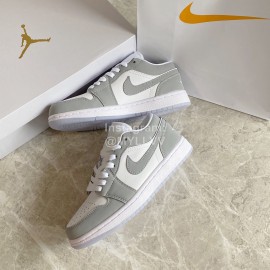 Nike Air Jordan 1 Low Wolf Grey Sneakers For Men And Women 