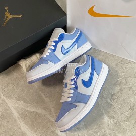 Nike Air Jordan 1 Lace Up Sneakers For Men And Women Blue