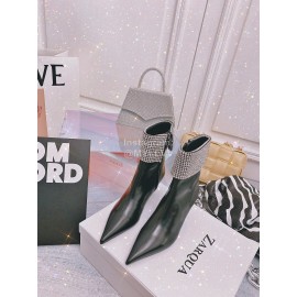 Nina Zarqua Fashion Diamond Calf High Heel Boots For Women Black