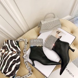 Nina Zarqua Fashion Diamond Calf High Heel Boots For Women Black