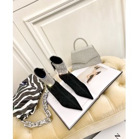 Nina Zarqua Fashion Diamond Velvet High Heel Boots For Women