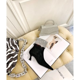 Nina Zarqua Fashion Diamond Velvet High Heel Boots For Women