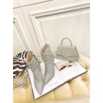 Nina Zarqua Fashion Diamond Pointed High Heel Boots For Women Gray