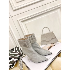 Nina Zarqua Fashion Diamond Pointed High Heel Boots For Women Gray
