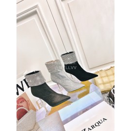 Nina Zarqua Fashion Diamond Pointed High Heel Boots For Women Gray