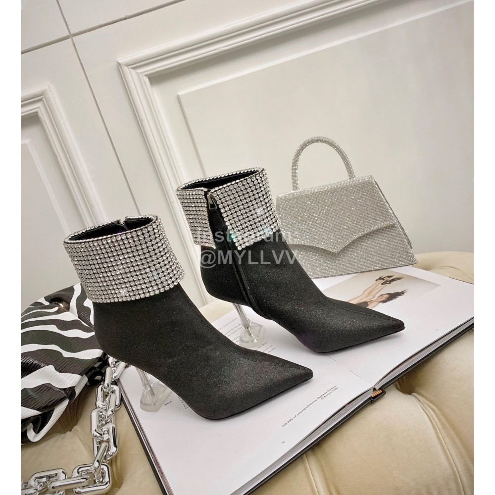 Nina Zarqua Fashion Diamond Pointed High Heel Boots For Women Black