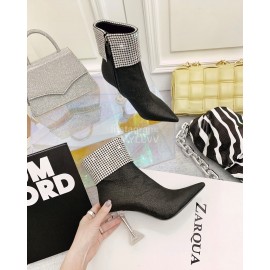 Nina Zarqua Fashion Diamond Pointed High Heel Boots For Women Black