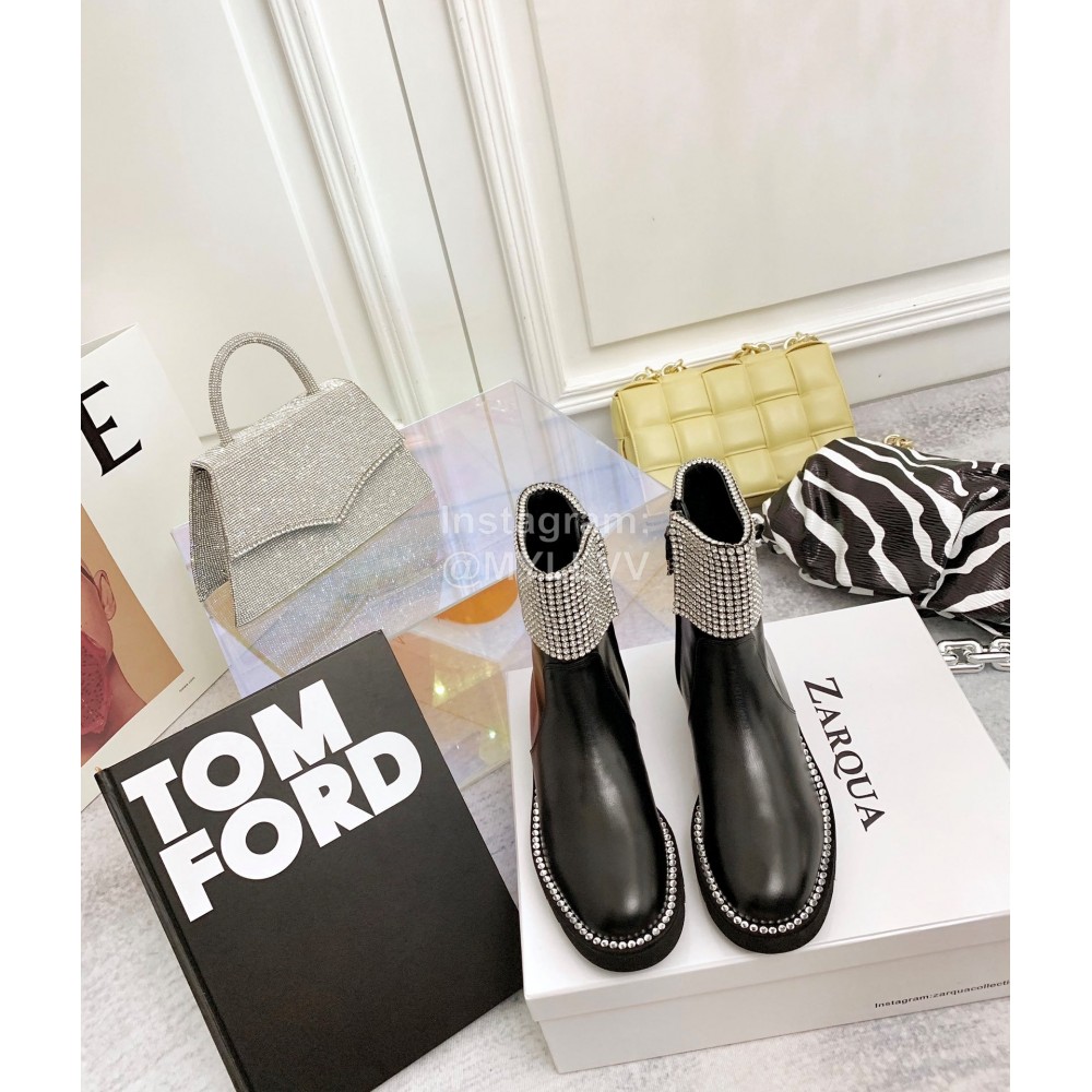 Nina Zarqua Fashion Diamond Calf Short Boots For Women Black