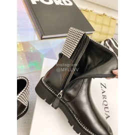 Nina Zarqua Fashion Diamond Calf Short Boots For Women Black