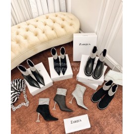 Nina Zarqua Fashion Diamond Velvet Short Boots For Women Black