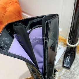 Nina Zarqua Fashion Pearl Chain High Heeled Boots For Women Black