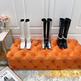 Nina Zarqua Fashion Pearl Chain High Heeled Boots For Women Black