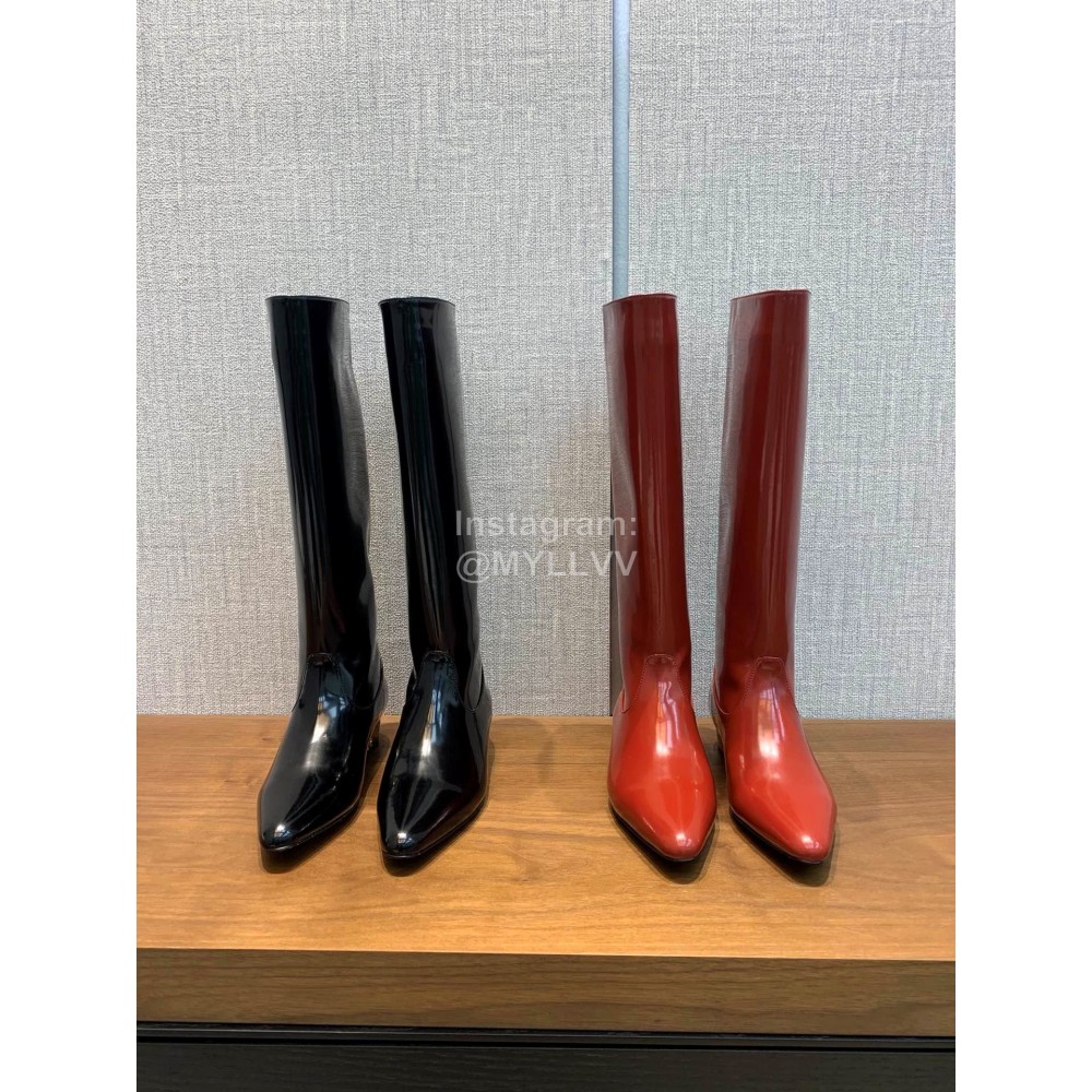 Nina Zarqua Fashion Leather Long Boots For Women Red