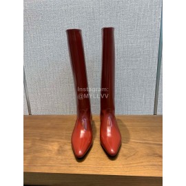 Nina Zarqua Fashion Leather Long Boots For Women Red